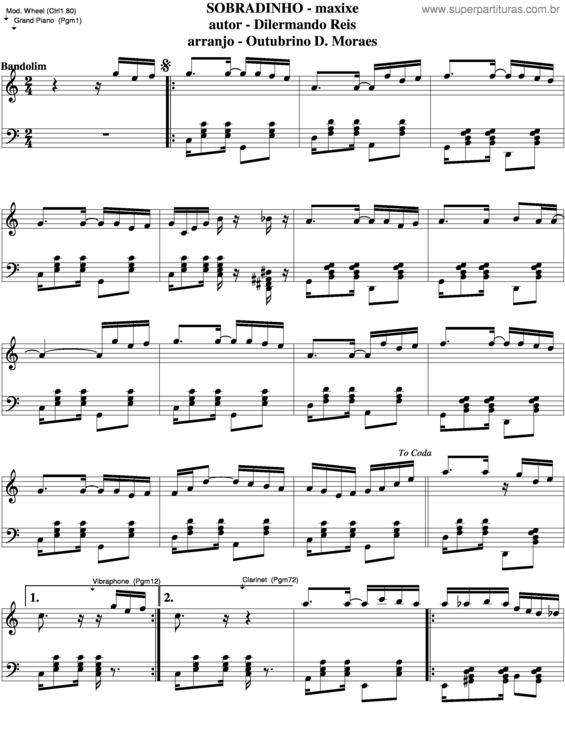 Partitura da música Sobradinho v.4