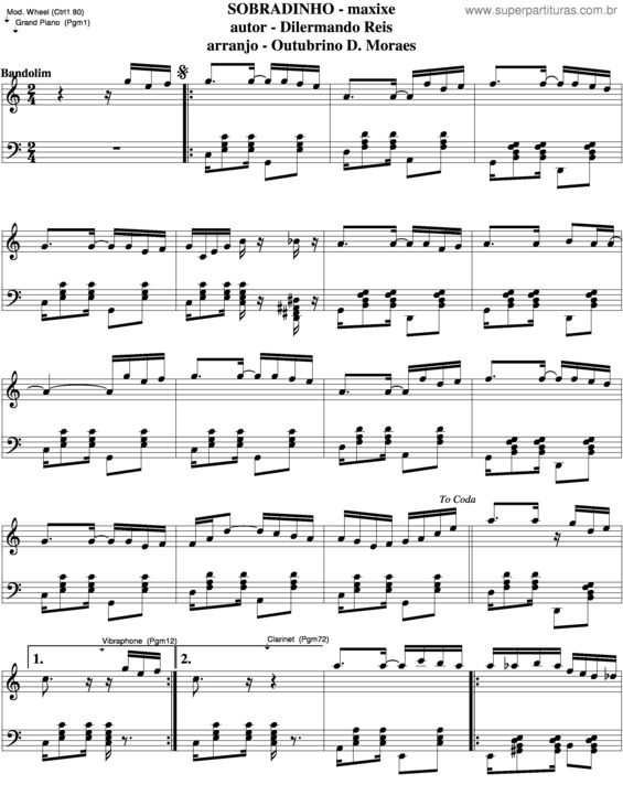 Partitura da música Sobradinho v.4