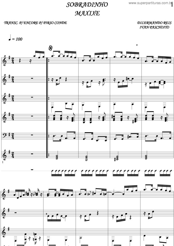 Partitura da música Sobradinho