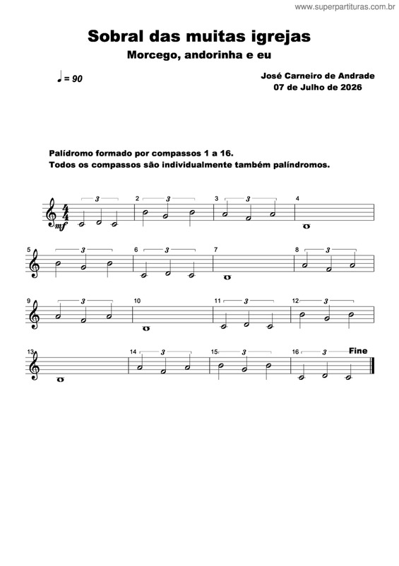 Partitura da música Sobral Das Muitas Igrejas