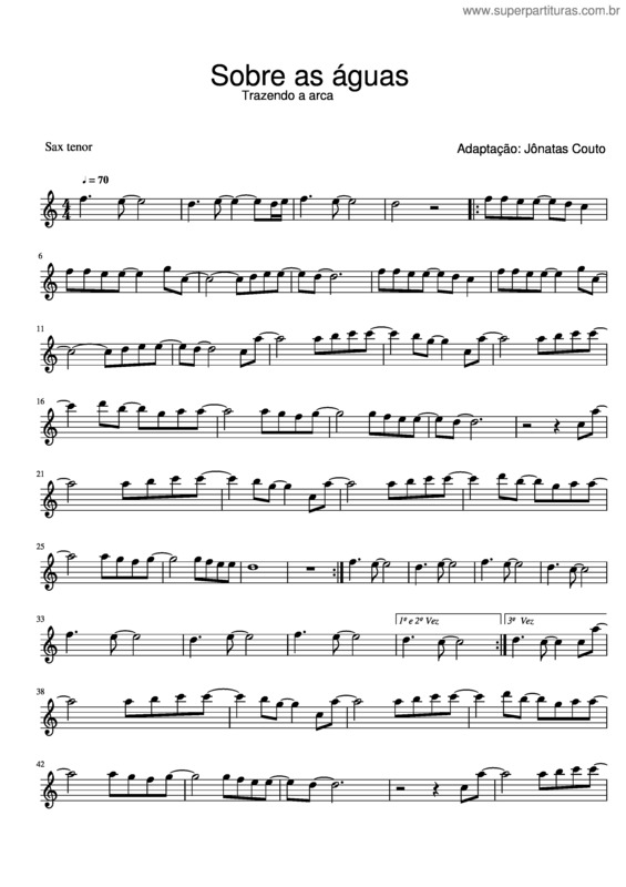 Partitura da música Sobre As Águas v.4