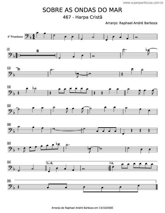 Partitura da música Sobre As Ondas Do Mar – Cassiane v.3