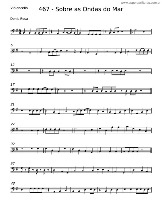 Partitura da música Sobre As Ondas Do Mar – Denis Rosa v.4
