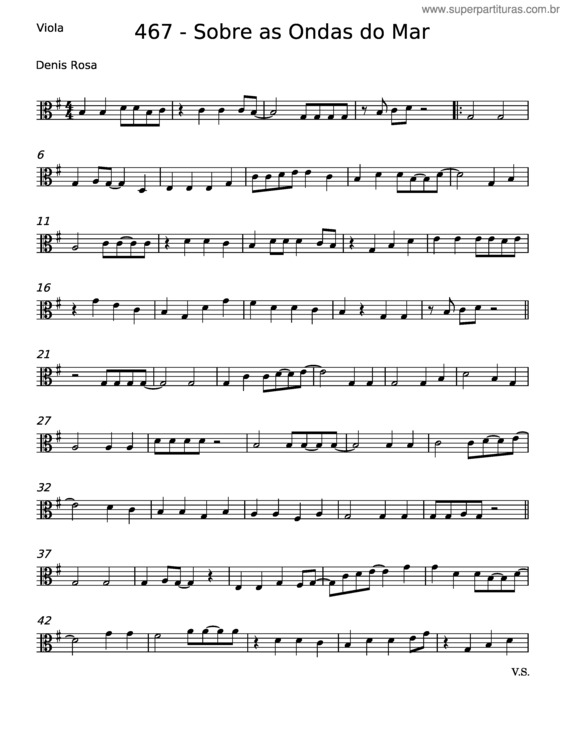 Partitura da música Sobre As Ondas Do Mar – Denis Rosa v.6