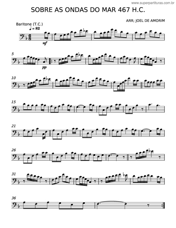 Partitura da música Sobre As Ondas Do Mar – Denis Rosa v.7