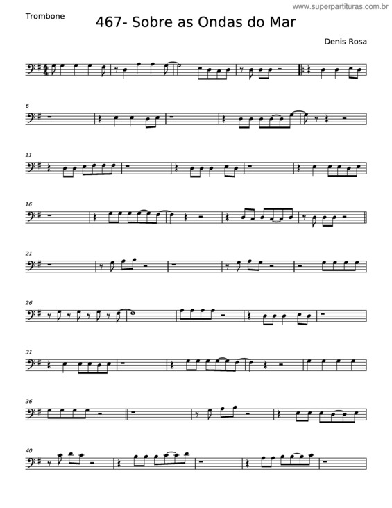 Partitura da música Sobre As Ondas Do Mar – Denis Rosa v.8