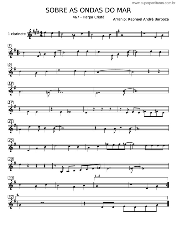 Partitura da música Sobre As Ondas Do Mar – Misc Praise Songs v.3