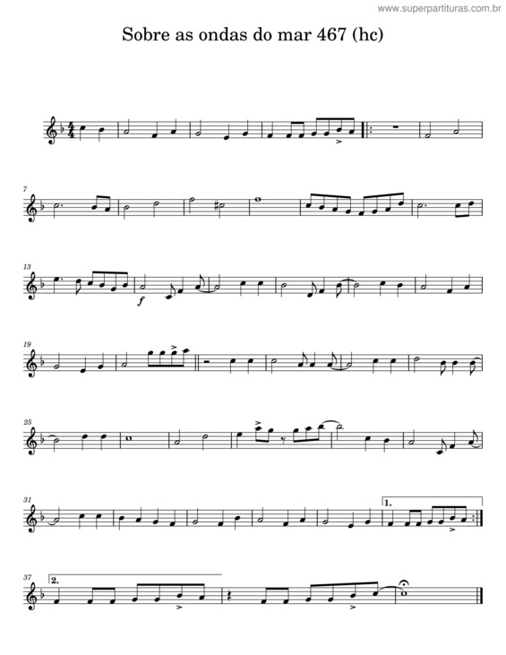 Partitura da música Sobre As Ondas Do Mar 467