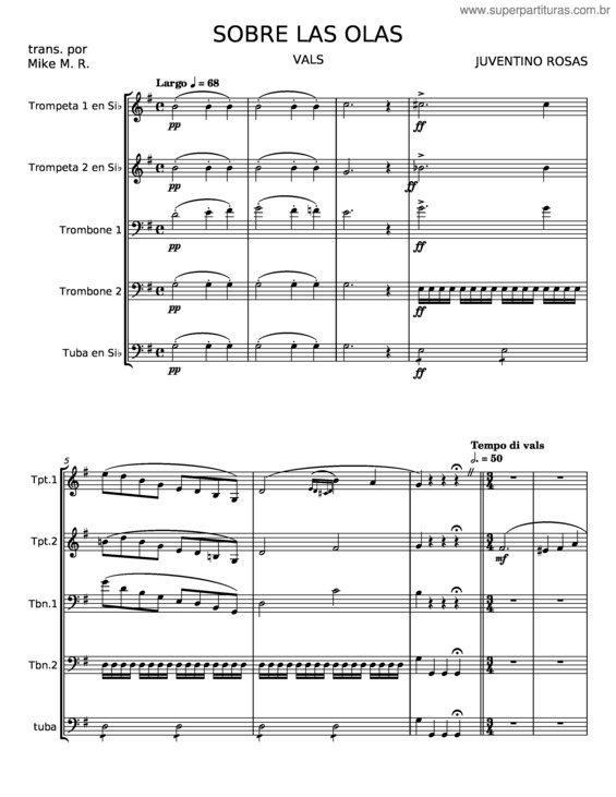 Partitura da música Sobre Las Olas – Juventino Rosas v.4