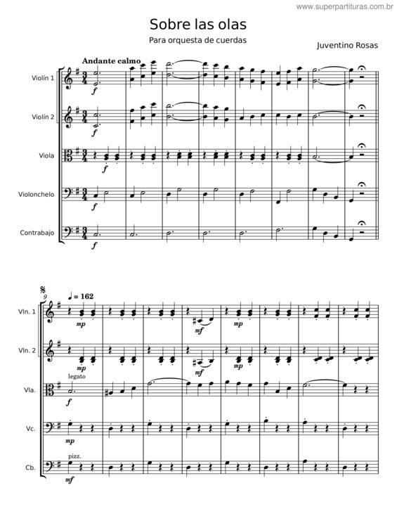 Partitura da música Sobre Las Olas – Juventino Rosas v.7