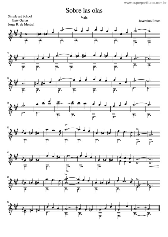 Partitura da música Sobre Las Olas Juventino Rosas
