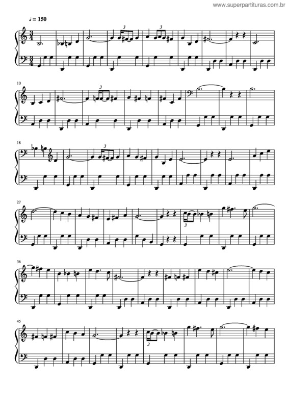 Partitura da música Sobre Las Olas v.2