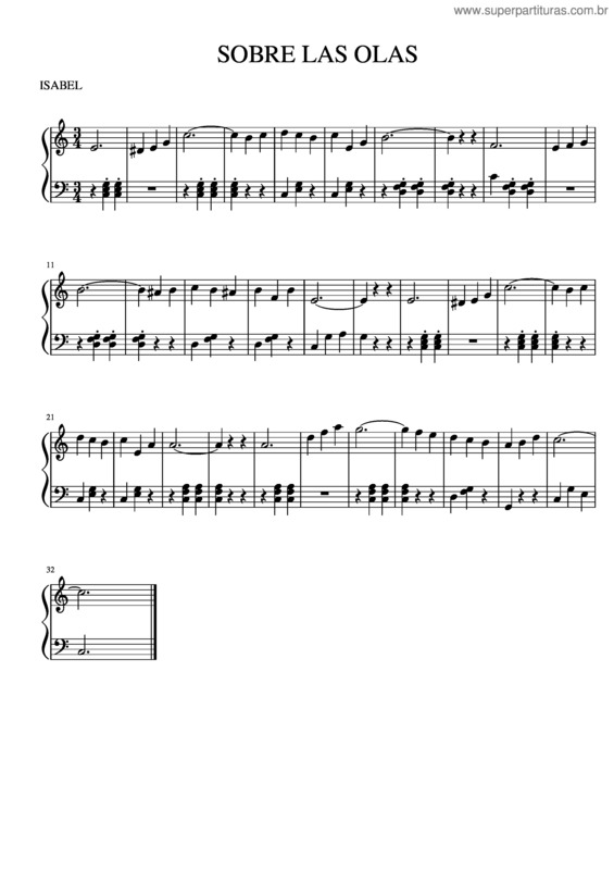 Partitura da música Sobre Las Olas v.5