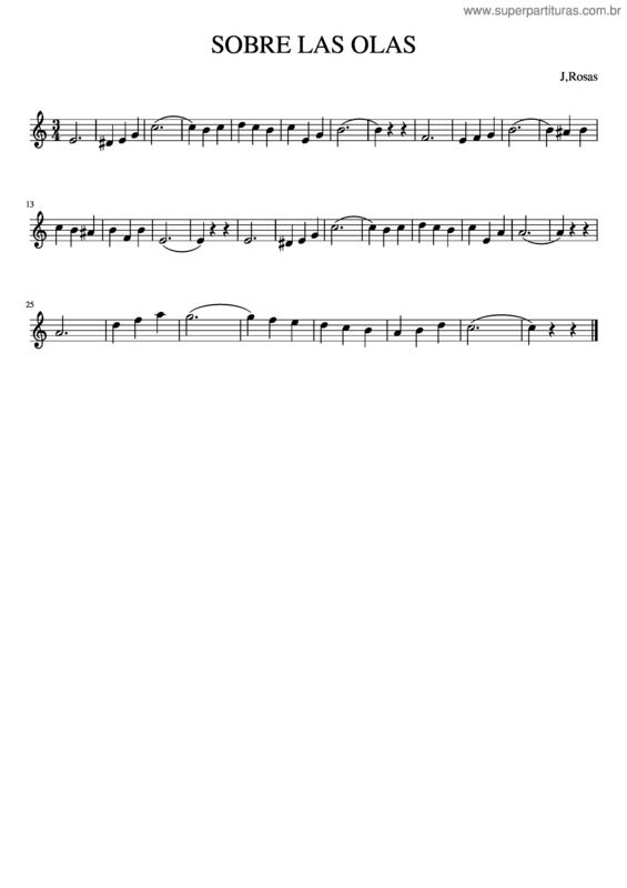 Partitura da música Sobre Las Olas v.6