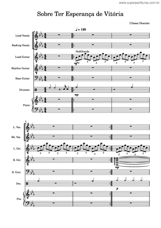 Partitura da música Sobre Ter Esperança Na Vitória