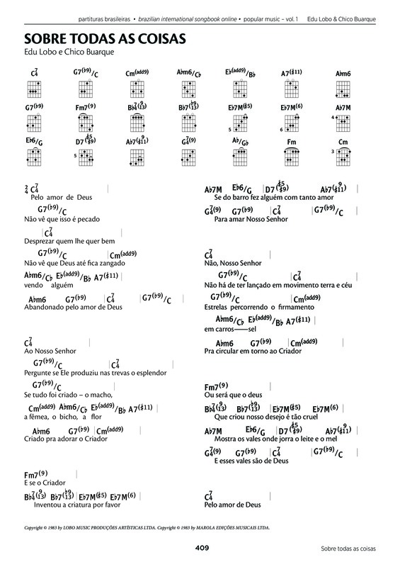 Partitura da música Sobre Todas as Coisas v.2