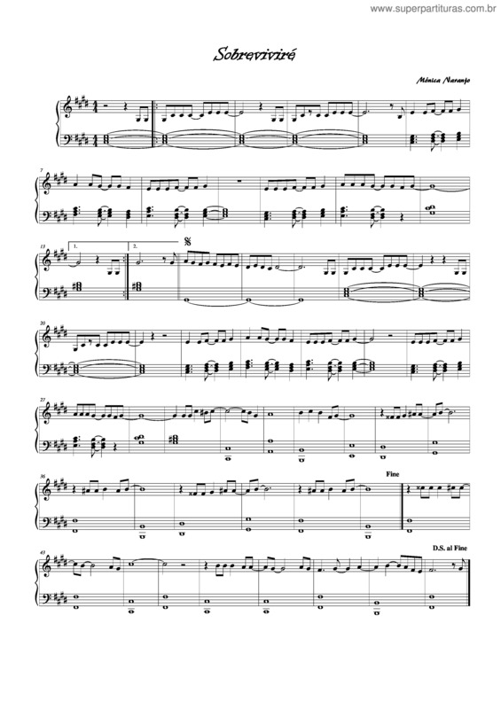 Partitura da música Sobreviviré