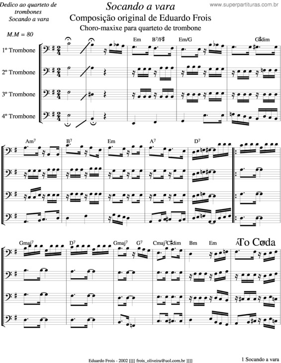 Partitura da música Socando A Vara