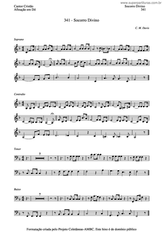 Partitura da música Socorro Divino v.2