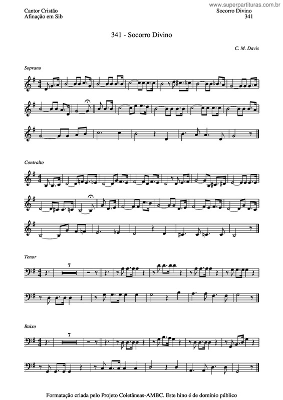 Partitura da música Socorro Divino v.3