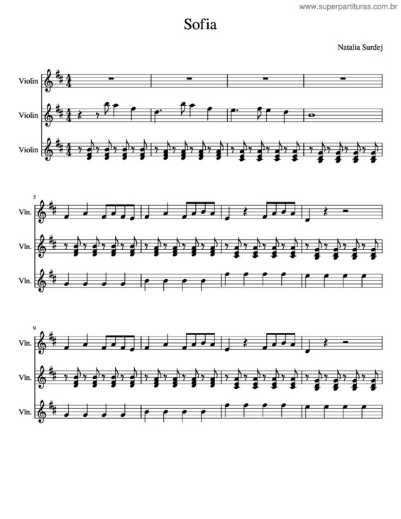 Partitura da música Sofia v.2