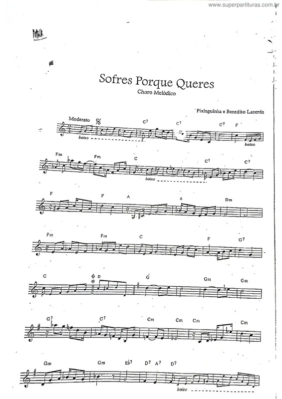 Partitura da música Sofres Porque Queres v.7