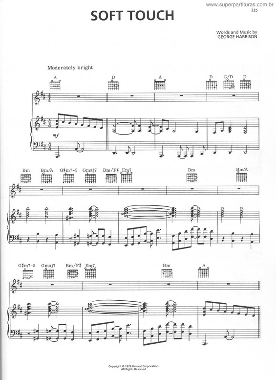 Partitura da música Soft Touch