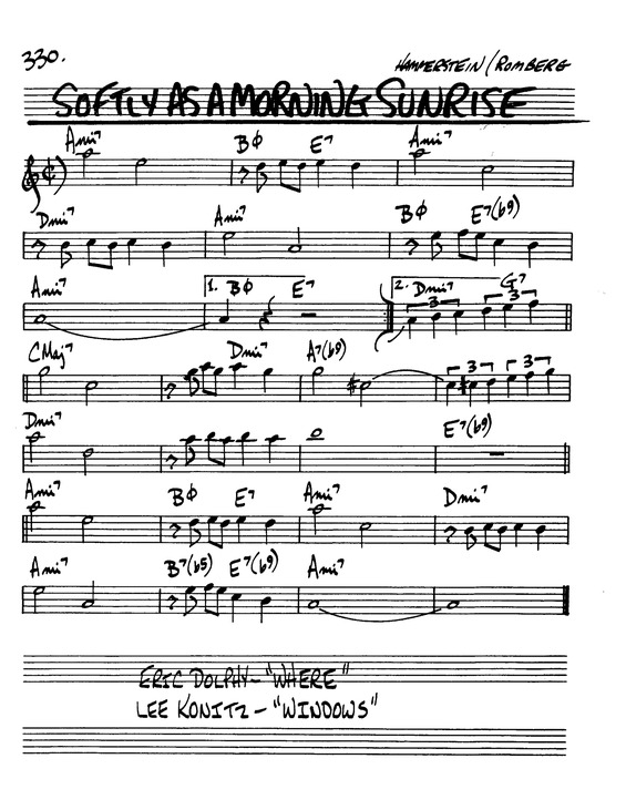 Partitura da música Softly As A Morning Sunrise