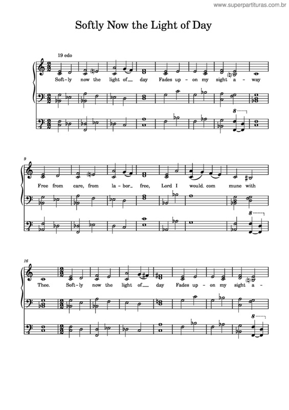 Partitura da música Softly Now The Light Of Day