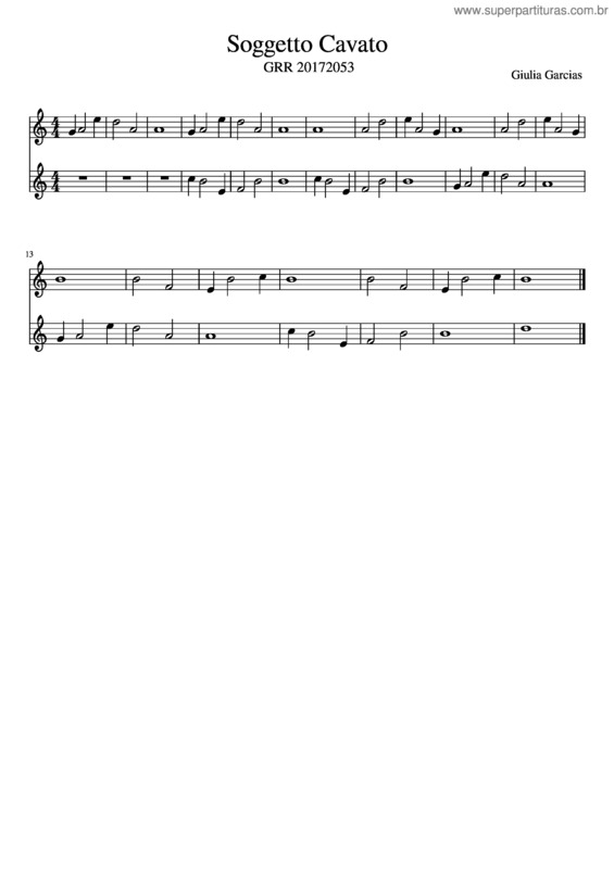 Partitura da música Soggetto Cavato v.2