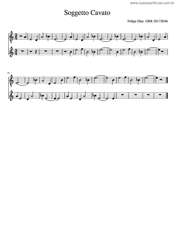 Partitura da música Soggetto Cavato