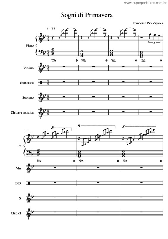 Partitura da música Sogni Di Primavera