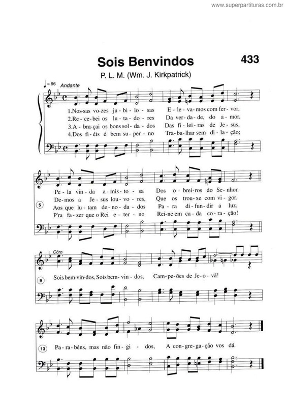 Partitura da música Sois Benvindos