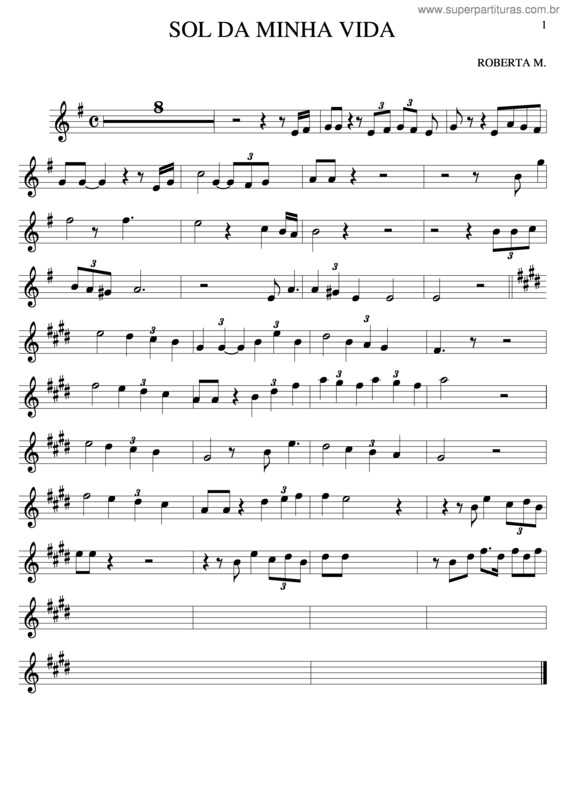 Partitura da música Sol Da Minha Vida