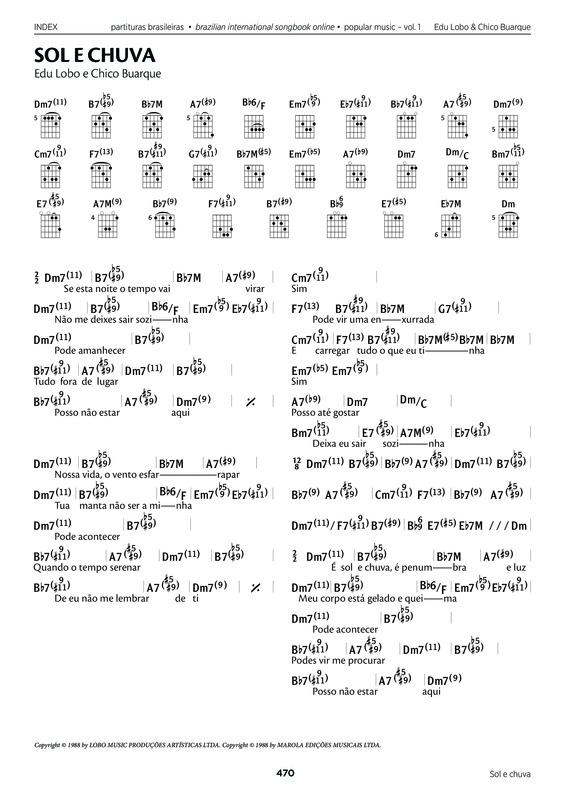 Partitura da música Sol e Chuva v.2