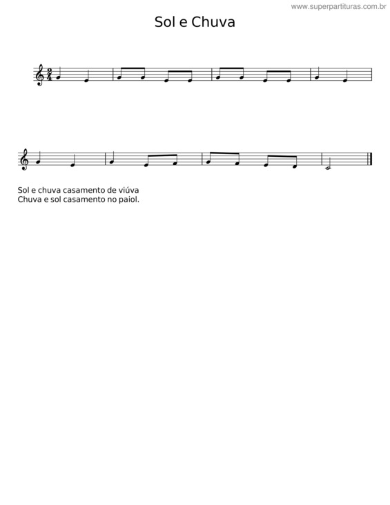 Partitura da música Sol E Chuva v.3