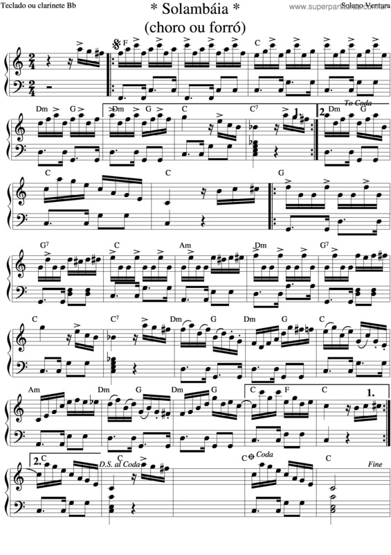 Partitura da música Solambáia v.2