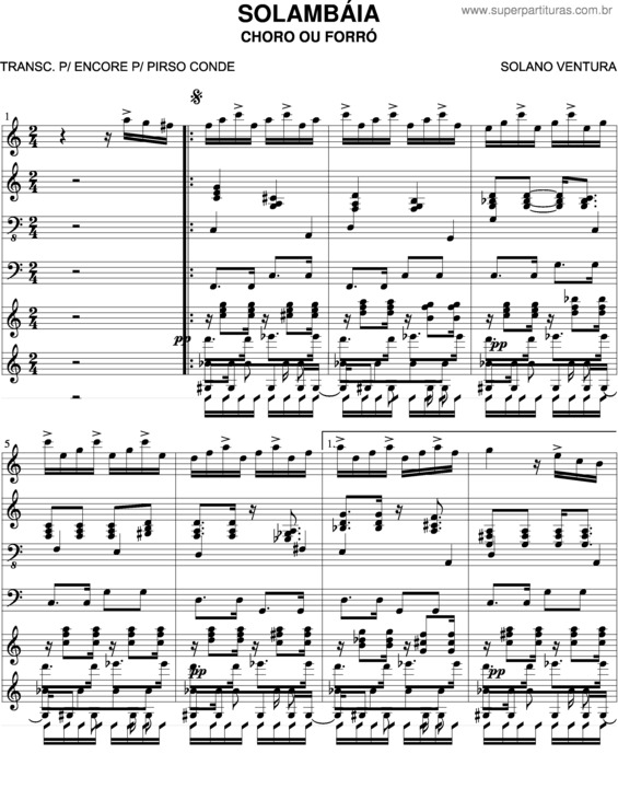 Partitura da música Solambaia v.3