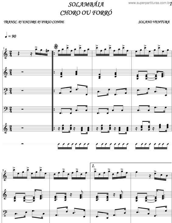 Partitura da música Solambaia v.4