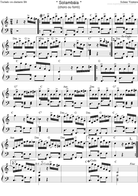 Partitura da música Solambaiá