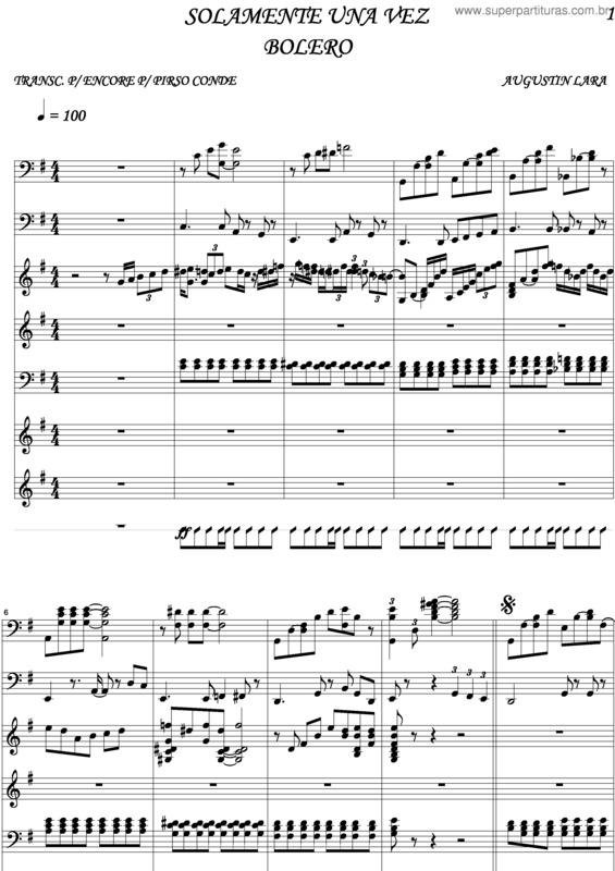 Partitura da música Solamente Una Vez v.2