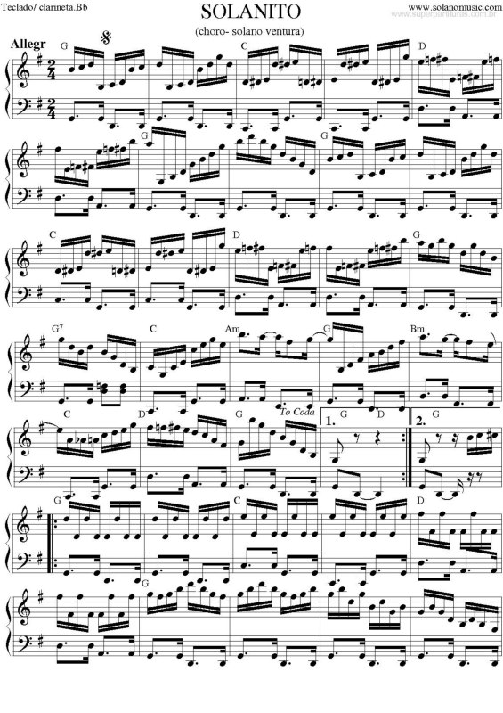 Partitura da música Solanito