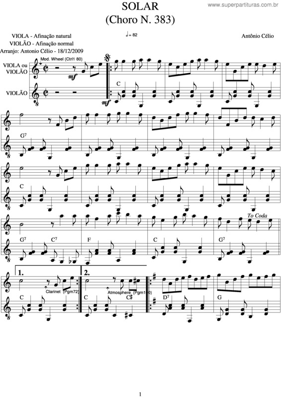 Partitura da música Solarn