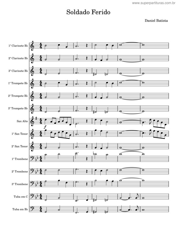 Partitura da música Soldado Ferido v.3