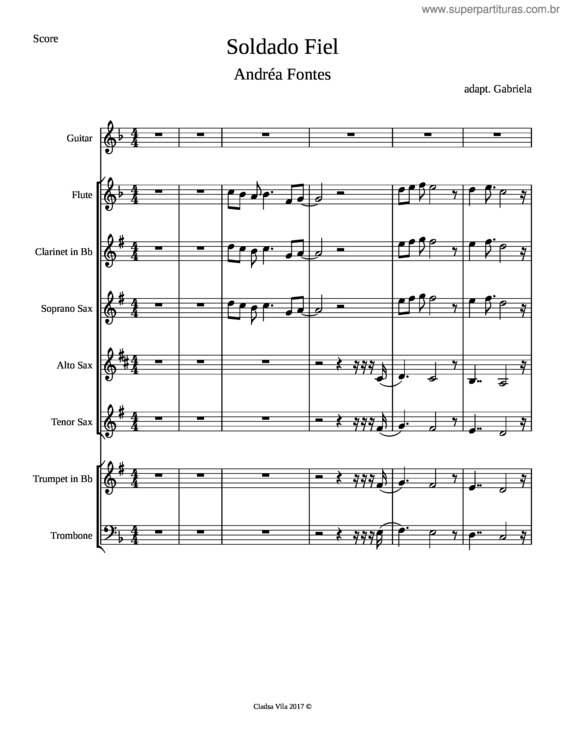Partitura da música Soldado Fiel
