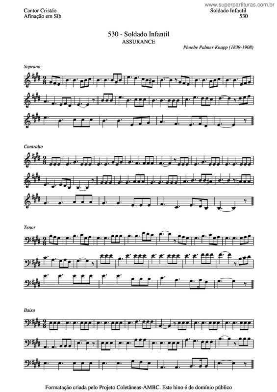 Partitura da música Soldado Infantil v.3