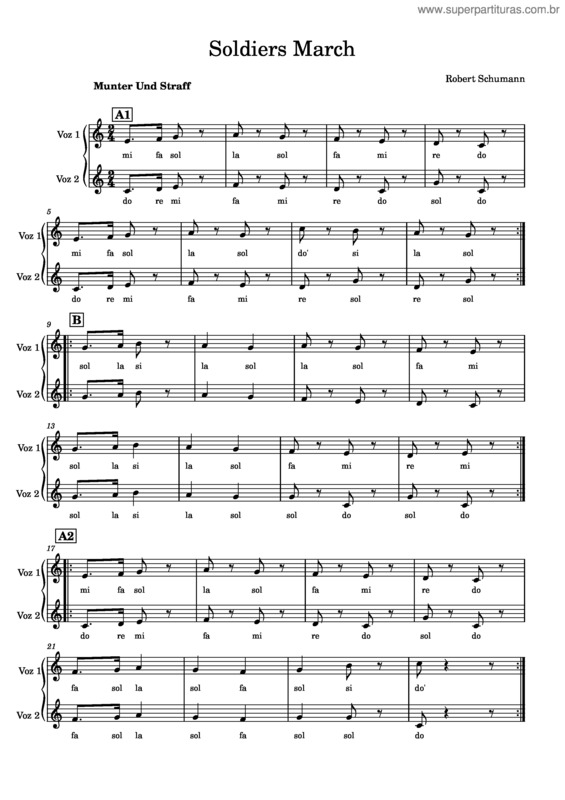 Partitura da música Soldatenmarsch