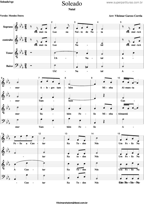 Partitura da música Soleado v.2