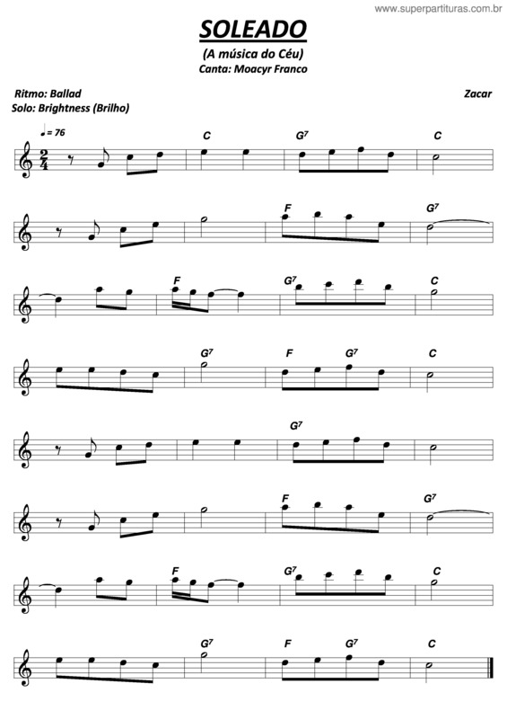 Partitura da música Soleado v.5