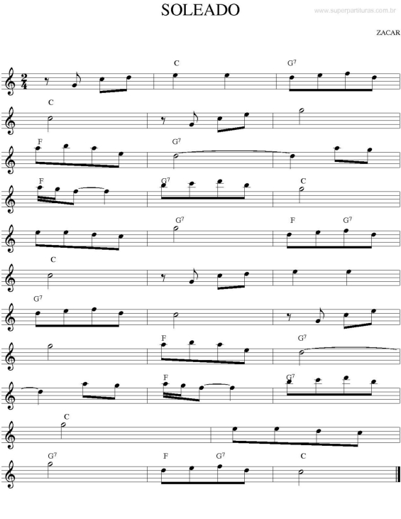 Partitura da música Soleado